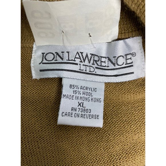 Jon Lawrence LTD. Brown Button Down Sweater Cardigan Pockets Shoulder Pads XL - Picture 6 of 8